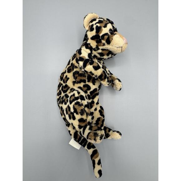 E&J Classics Leopard Cub Baby Spotted Cat Plush Jaguar Cheetah Curled Kitten 9” - Picture 3 of 8